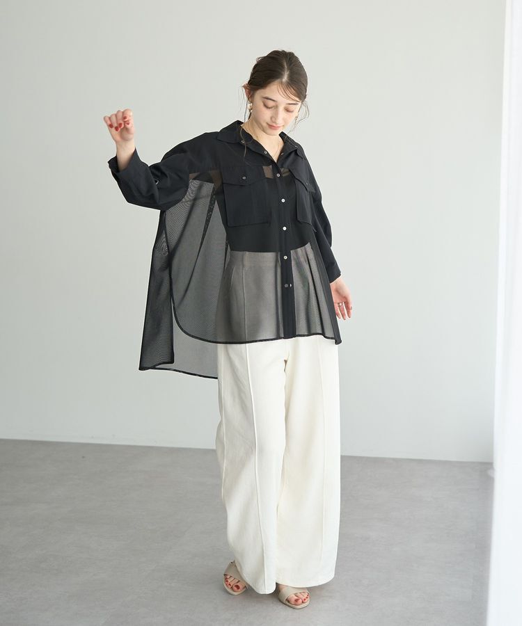 Editt by YECCA VECCA「メッシュMIXデザインシャツ」|シャツ・ブラウス|