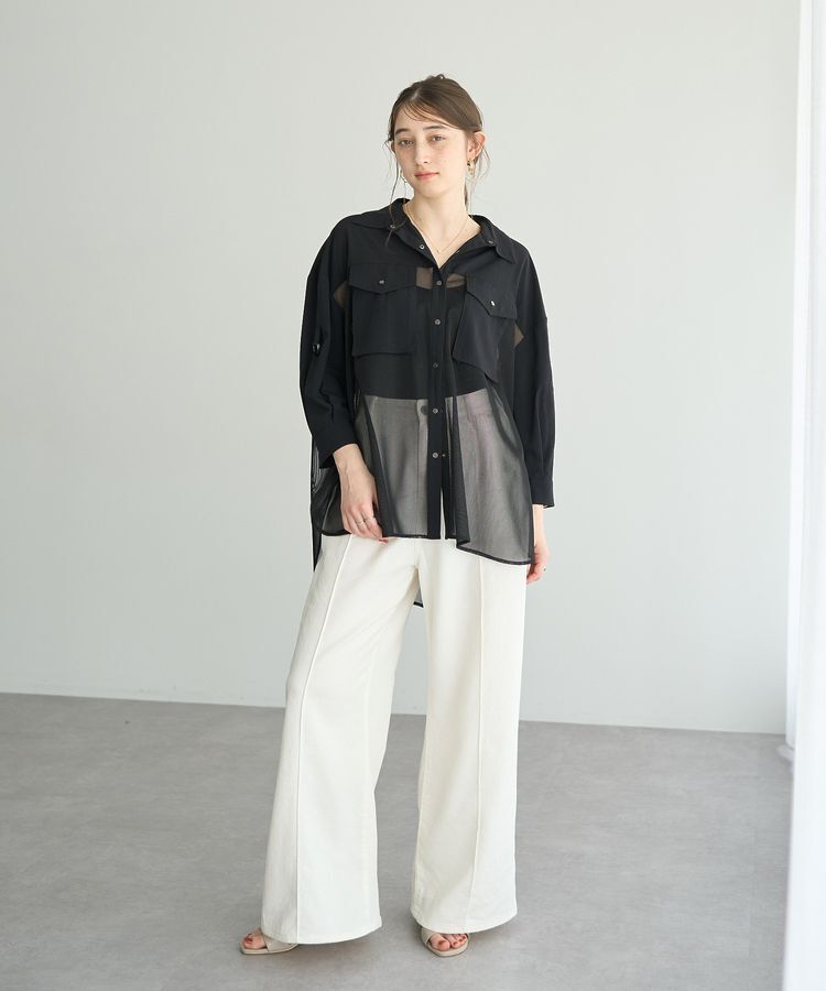 Editt by YECCA VECCA「メッシュMIXデザインシャツ」|シャツ・ブラウス|