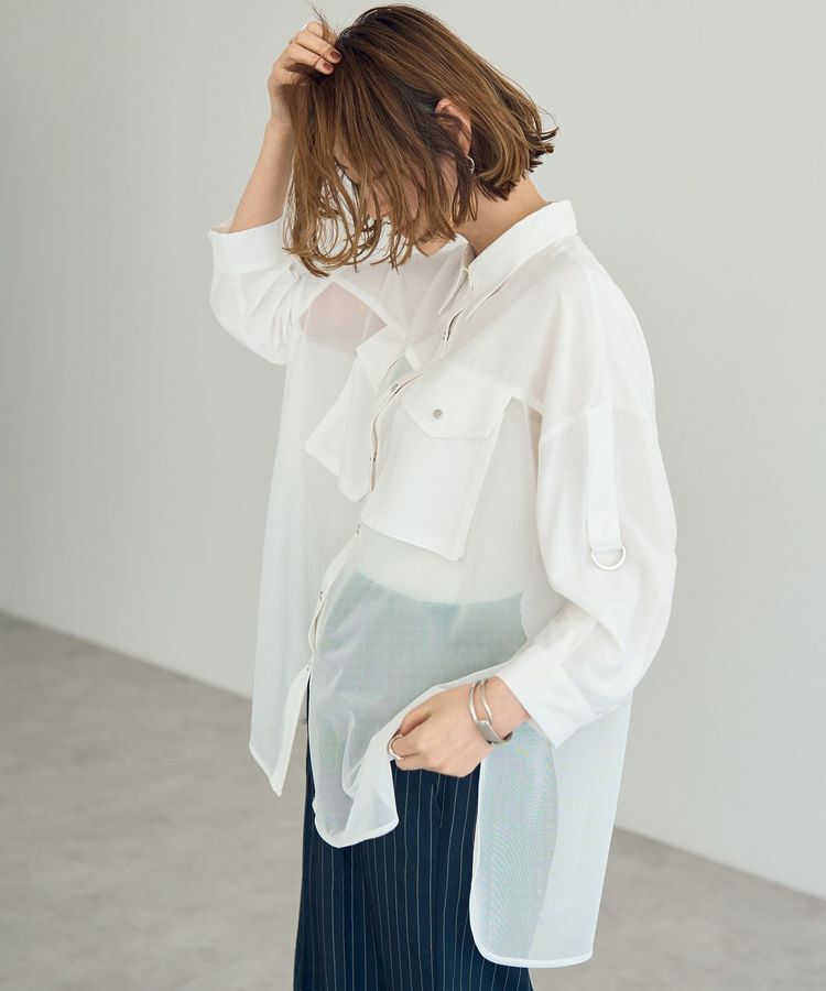 Editt by YECCA VECCA「メッシュMIXデザインシャツ」|シャツ・ブラウス|