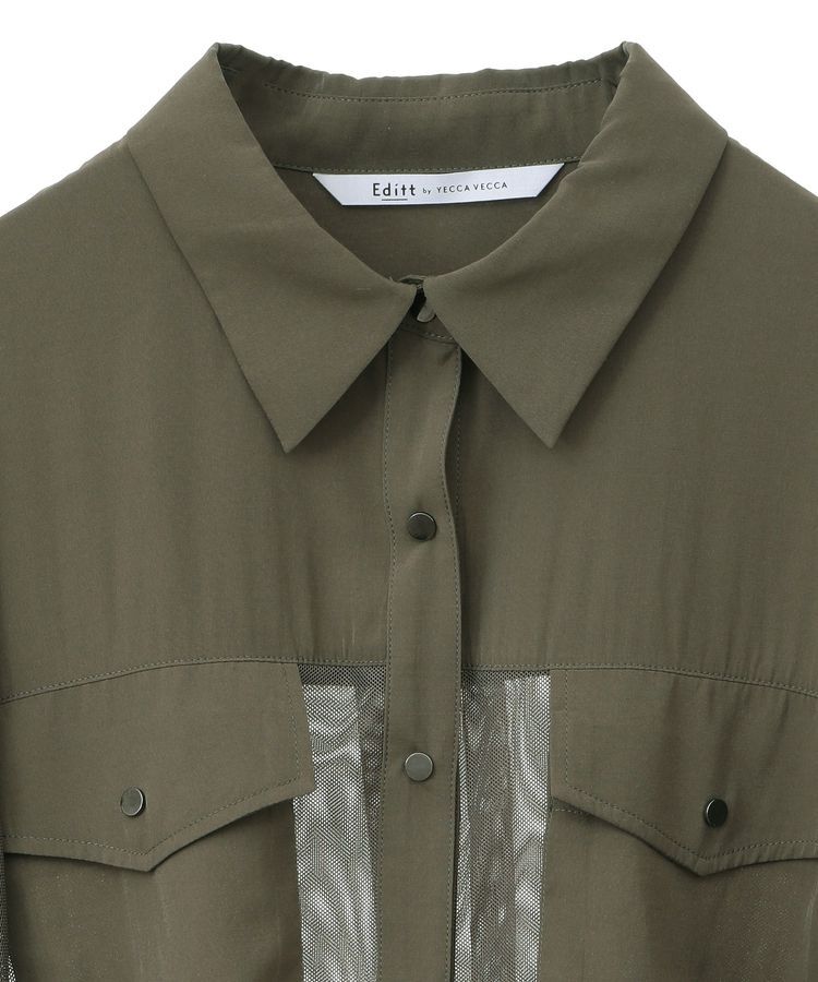 Editt by YECCA VECCA「メッシュMIXデザインシャツ」|シャツ・ブラウス|