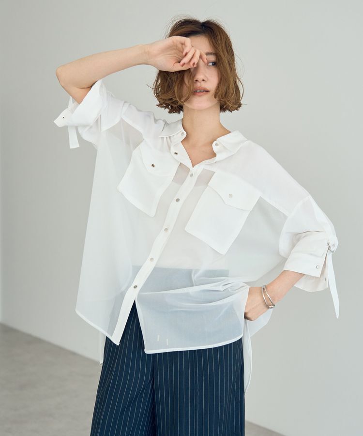 Editt by YECCA VECCA「メッシュMIXデザインシャツ」|シャツ・ブラウス|