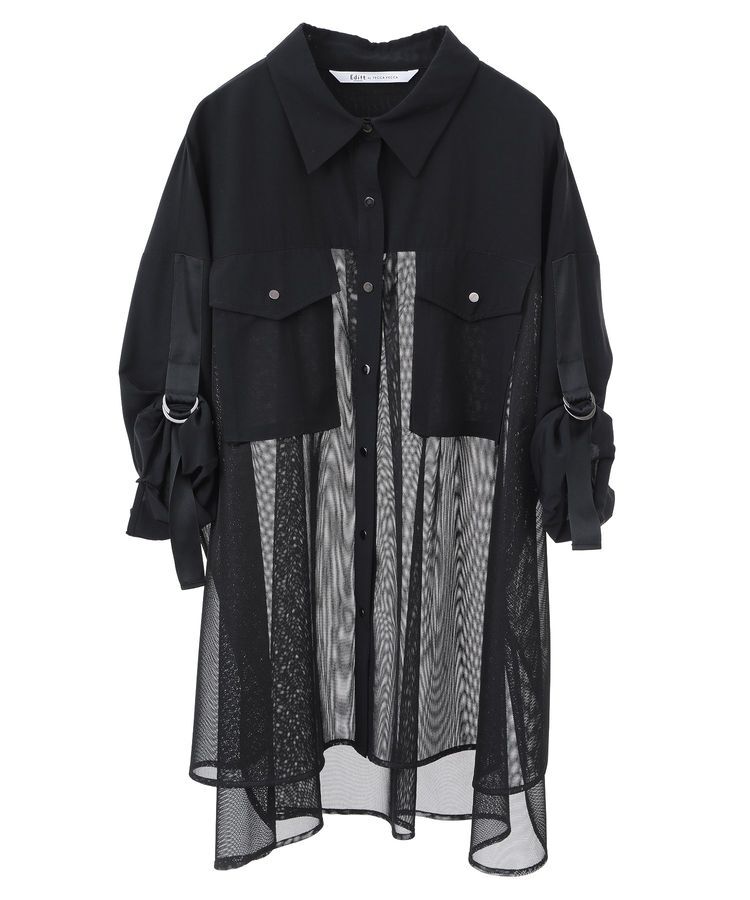 Editt by YECCA VECCA「メッシュMIXデザインシャツ」|シャツ・ブラウス|