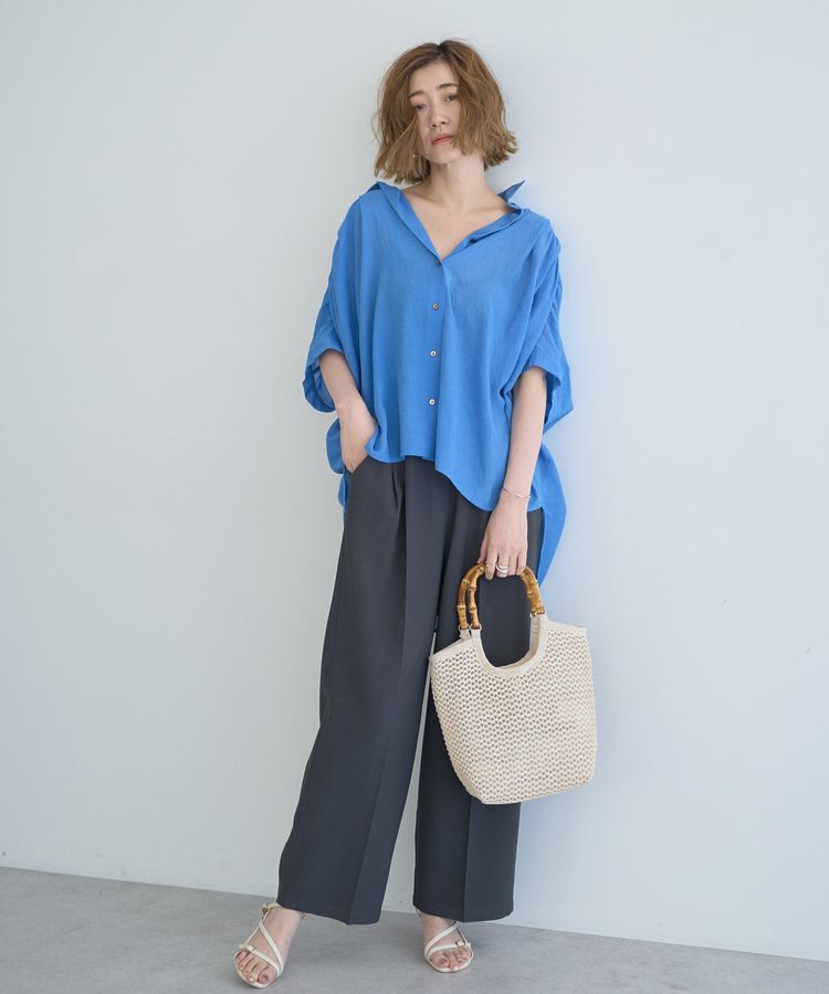 YECCA VECCA「ドライタッチシアーバックギャザーシャツ」|シャツ・ブラウス|