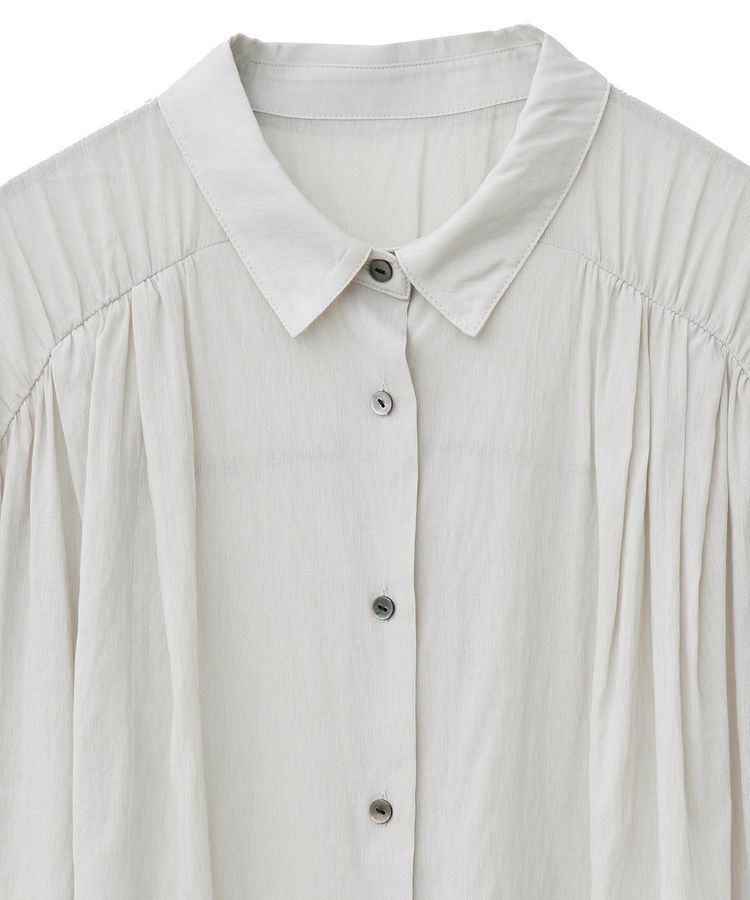 YECCA VECCA「ドライタッチシアーバックギャザーシャツ」|シャツ・ブラウス|