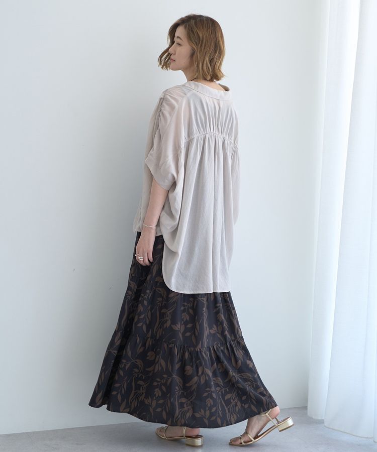 YECCA VECCA「ドライタッチシアーバックギャザーシャツ」|シャツ・ブラウス|