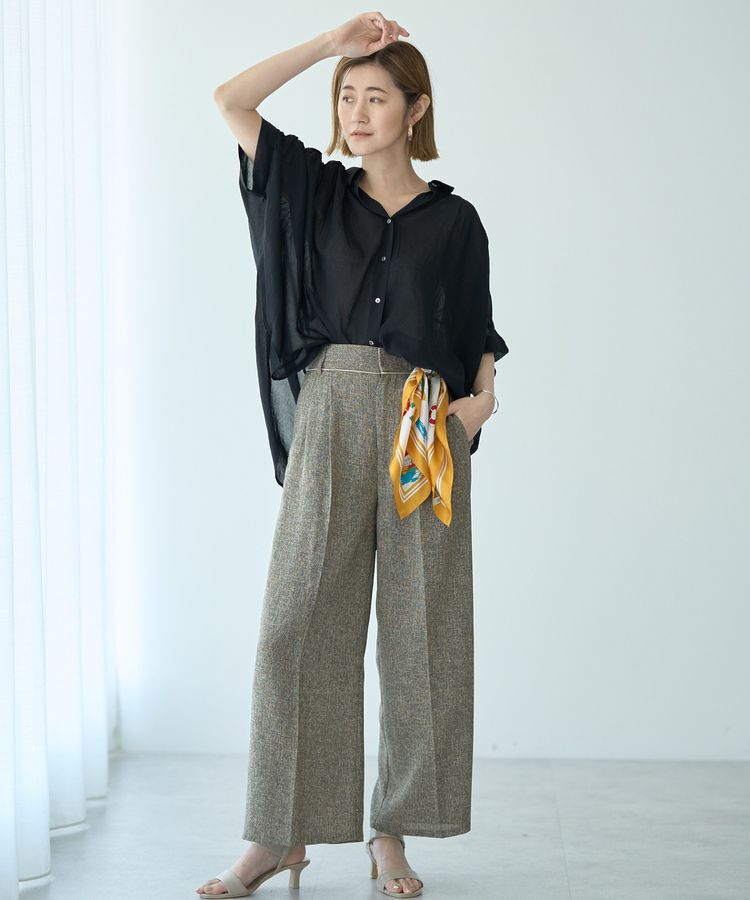 YECCA VECCA「ドライタッチシアーバックギャザーシャツ」|シャツ・ブラウス|