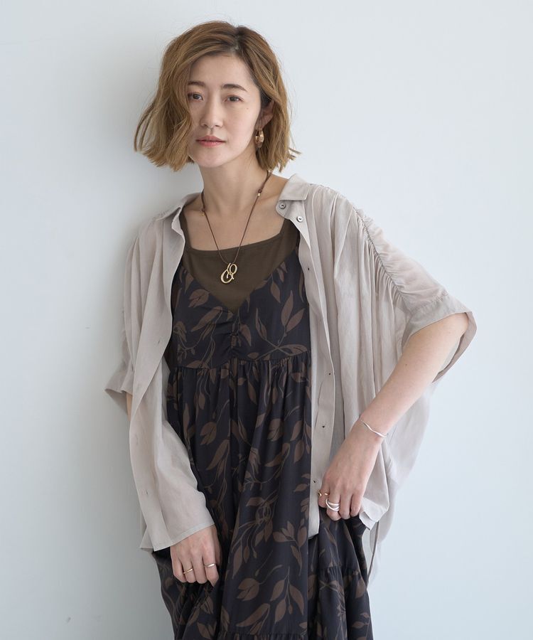 YECCA VECCA「ドライタッチシアーバックギャザーシャツ」|シャツ・ブラウス|