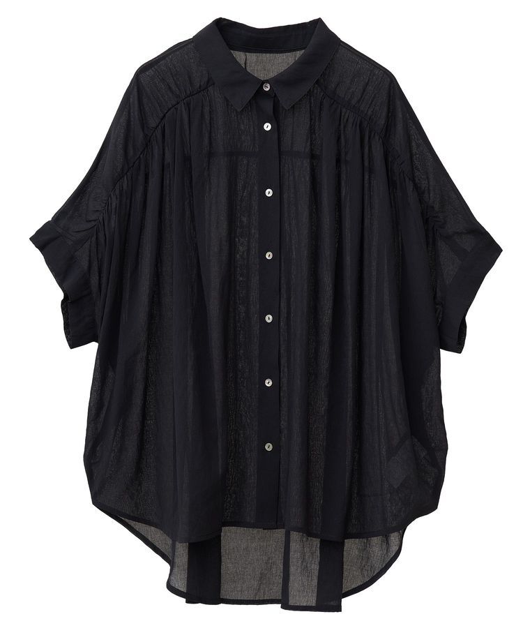 YECCA VECCA「ドライタッチシアーバックギャザーシャツ」|シャツ・ブラウス|