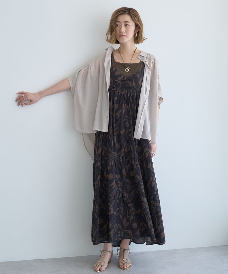 YECCA VECCA「ドライタッチシアーバックギャザーシャツ」|シャツ・ブラウス|