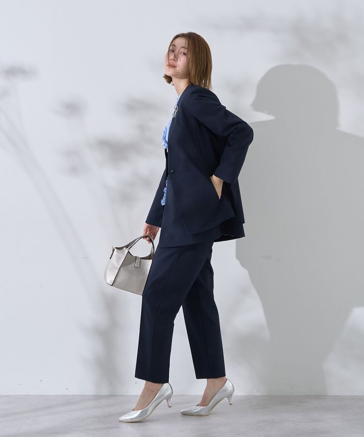 YECCA VECCA「ストレッチノーカラージャケット」|テーラードジャケット|