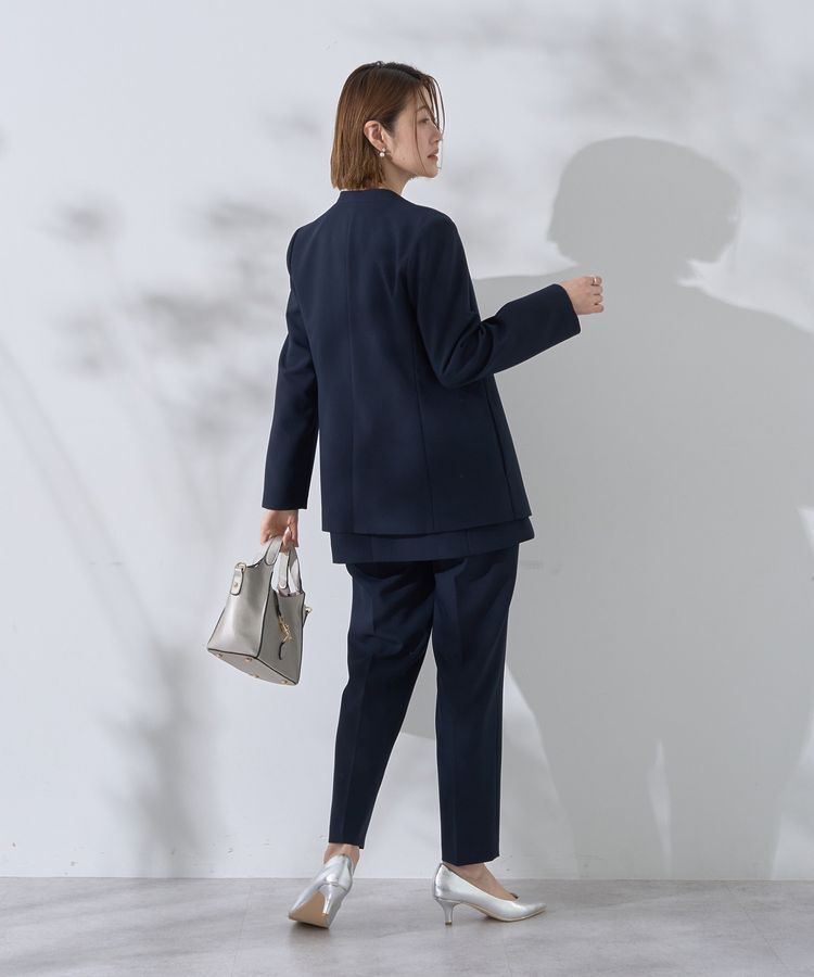 YECCA VECCA「ストレッチノーカラージャケット」|テーラードジャケット|