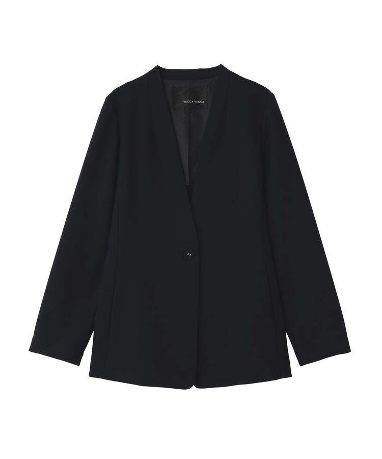 YECCA VECCA「ストレッチノーカラージャケット」|テーラードジャケット|