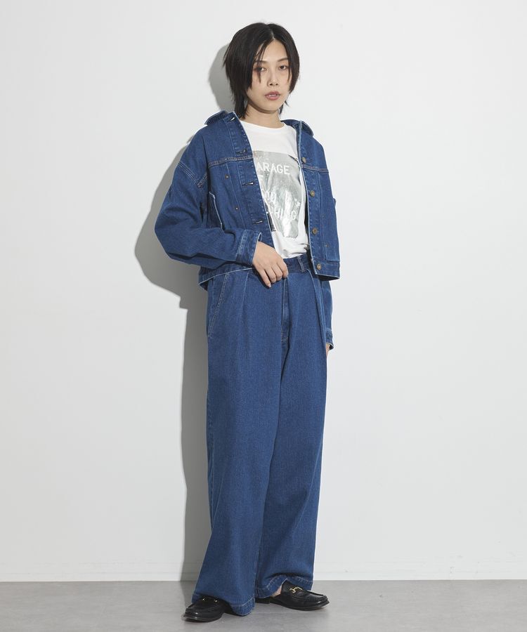 GARAGE OF GOOD CLOTHING「【lelill&times;GOGC】ワイドタックデニムパンツ」|デニム|