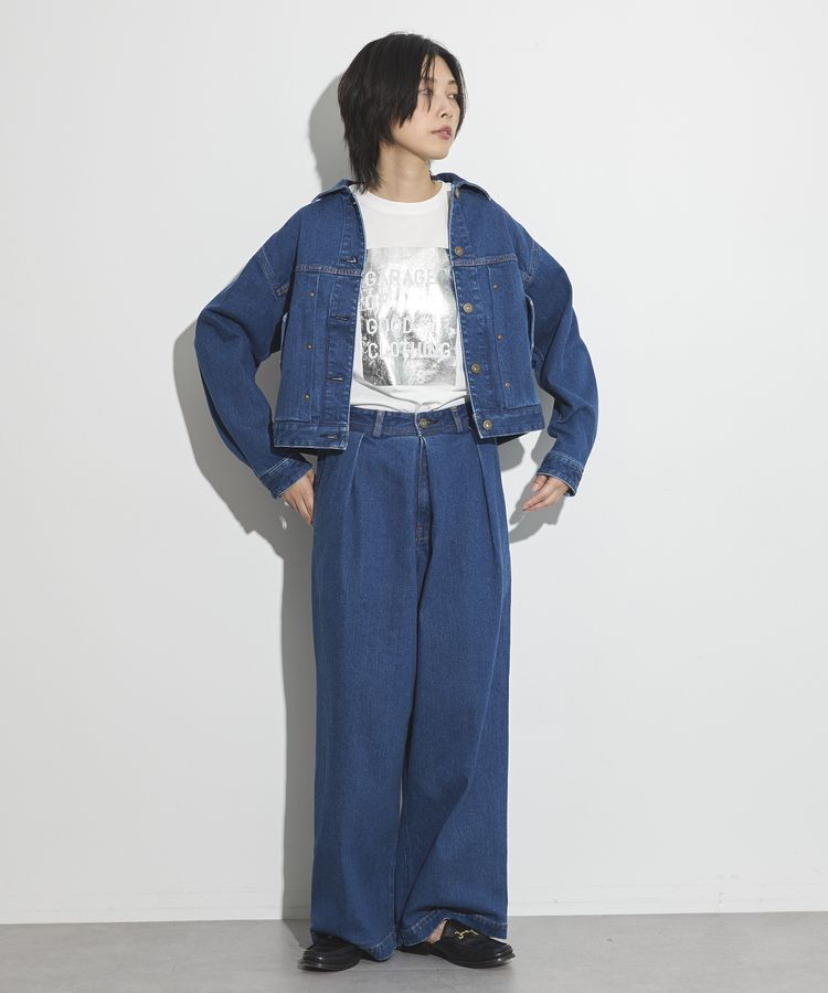 GARAGE OF GOOD CLOTHING「【lelill&times;GOGC】ワイドタックデニムパンツ」|デニム|