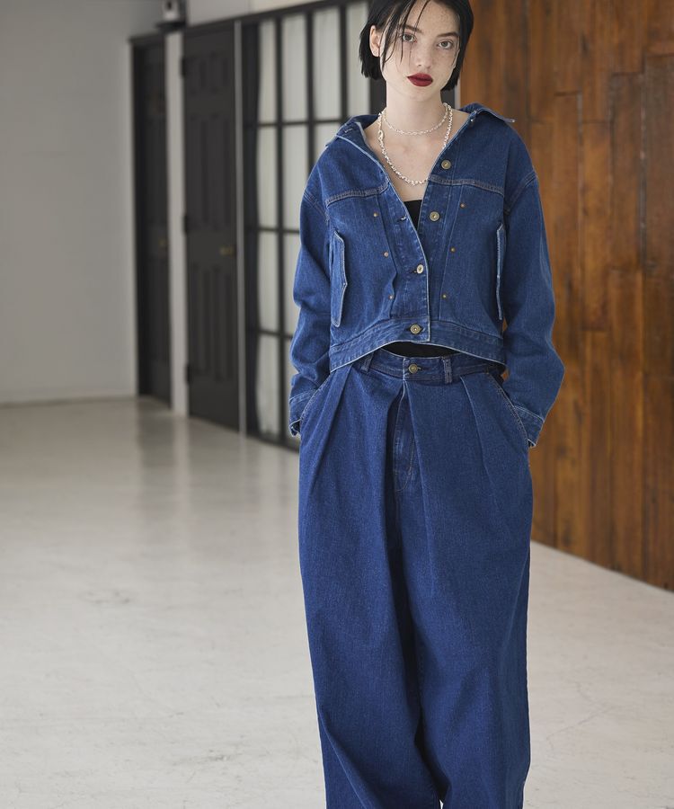 GARAGE OF GOOD CLOTHING「【lelill&times;GOGC】ワイドタックデニムパンツ」|デニム|