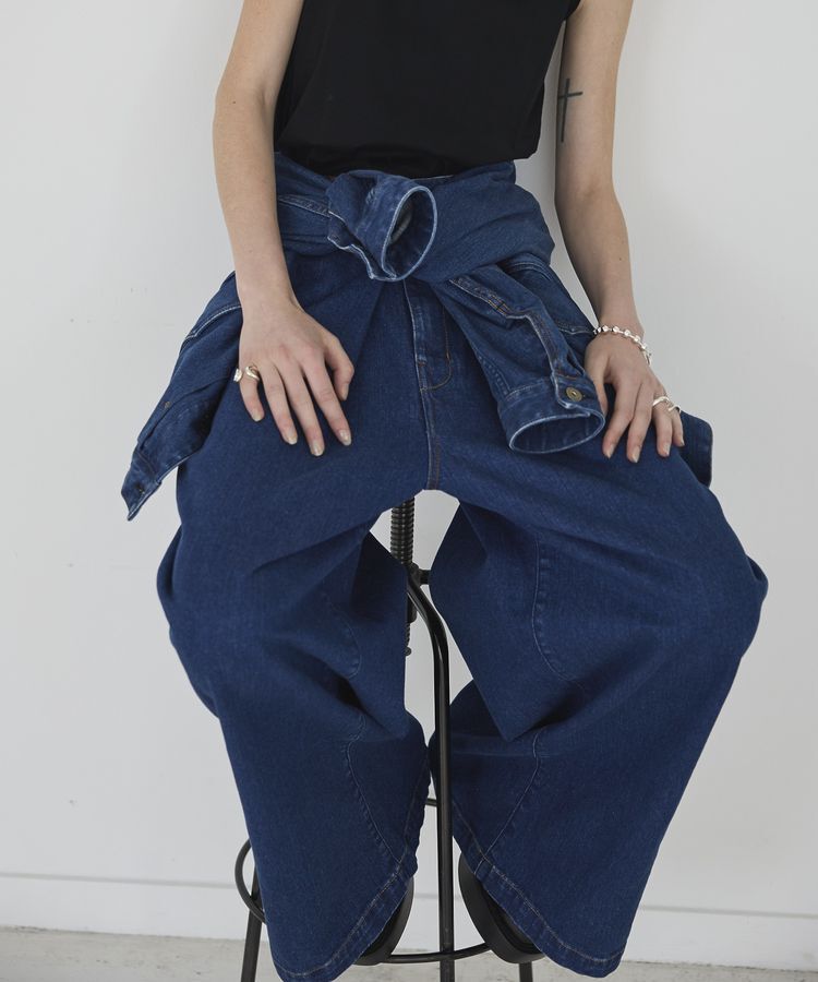 GARAGE OF GOOD CLOTHING「【lelill&times;GOGC】ワイドタックデニムパンツ」|デニム|