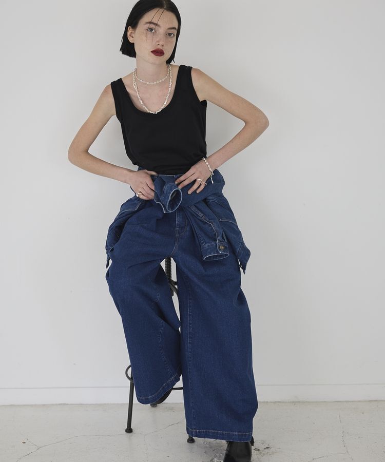 GARAGE OF GOOD CLOTHING「【lelill&times;GOGC】ワイドタックデニムパンツ」|デニム|