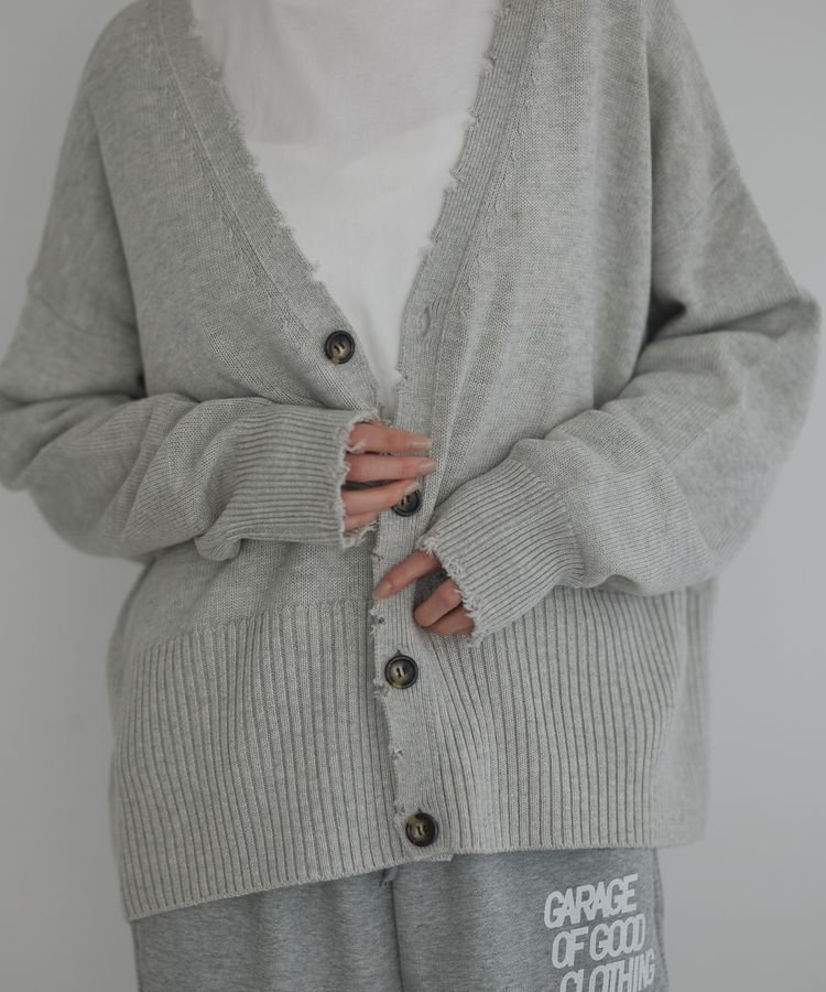 GARAGE OF GOOD CLOTHING「ダメージニットカーディガン」|カーディガン|