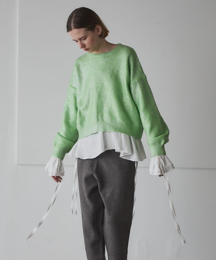 GARAGE OF GOOD CLOTHING「箔クロップドニットプルオーバー」|ニット・セーター|