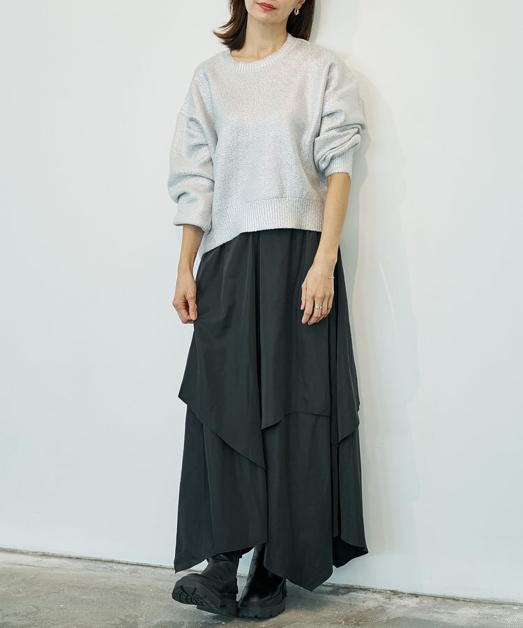 GARAGE OF GOOD CLOTHING「箔クロップドニットプルオーバー」|ニット・セーター|