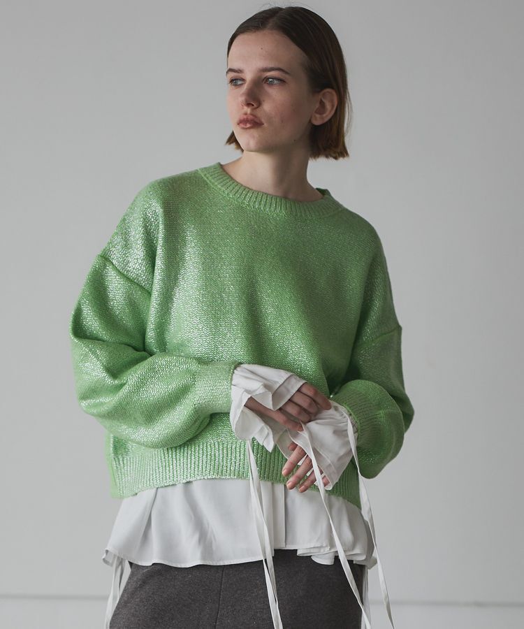 GARAGE OF GOOD CLOTHING「箔クロップドニットプルオーバー」|ニット・セーター|