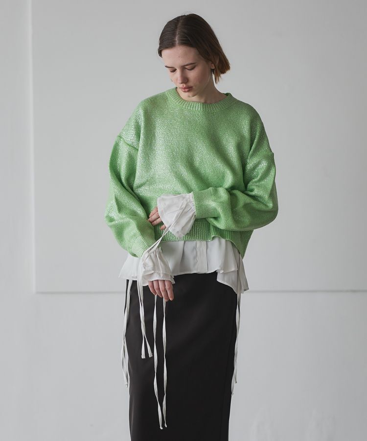 GARAGE OF GOOD CLOTHING「箔クロップドニットプルオーバー」|ニット・セーター|