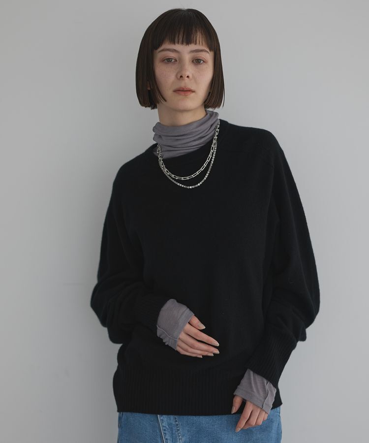 GARAGE OF GOOD CLOTHING「【日本製】ウール100%クルーネックニット」|ニット・セーター|Black