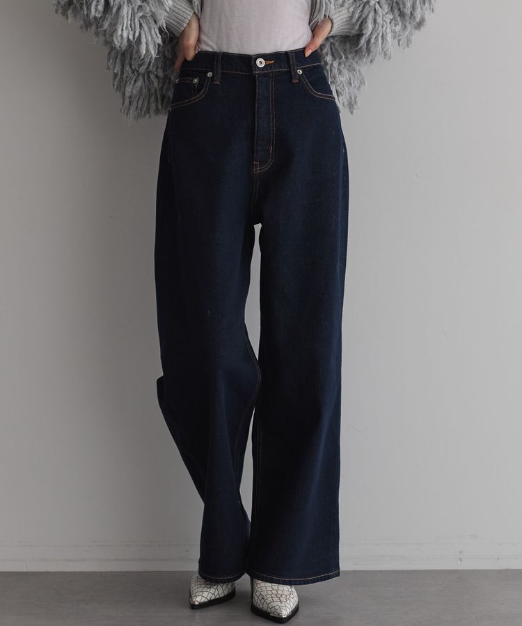 GARAGE OF GOOD CLOTHING「ハイウエストワイドデニムパンツ」|デニム|Indigo