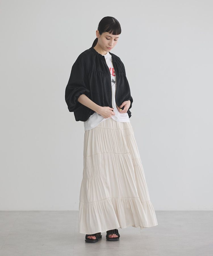 GARAGE OF GOOD CLOTHING「【日本製】フランス綾ギャザーブルゾン」|ブルゾン・スタジャン|