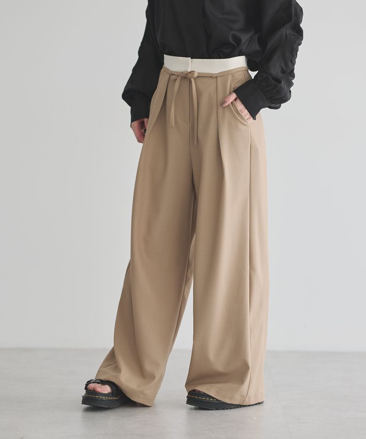GARAGE OF GOOD CLOTHING「ベルト配色タックワイドパンツ」|その他|