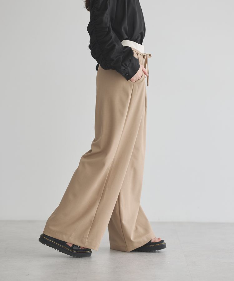 GARAGE OF GOOD CLOTHING「ベルト配色タックワイドパンツ」|その他|