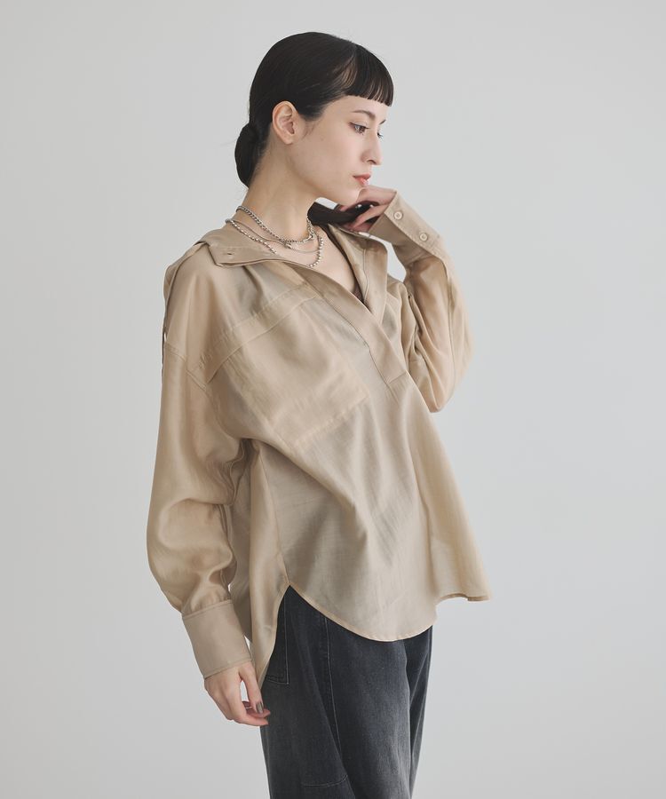 GARAGE OF GOOD CLOTHING「シアーフーディーシャツ」|シャツ・ブラウス|Beige