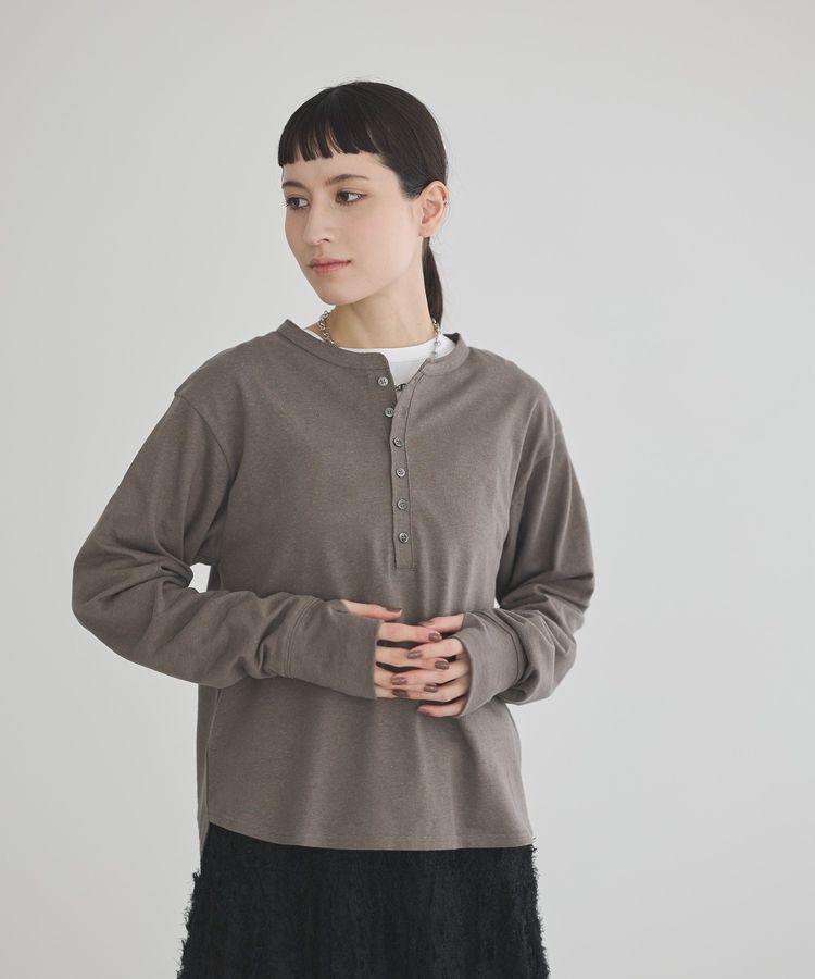 GARAGE OF GOOD CLOTHING「【日本製】ヘンプジャージーヘンリーネックプルオーバー」|Tシャツ・カットソー|