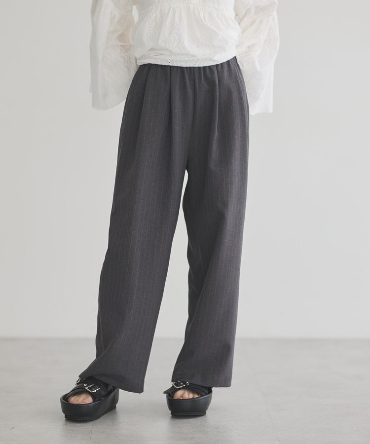 GARAGE OF GOOD CLOTHING「【日本製】ストライプイージータックパンツ」|その他|Charcoal Gray