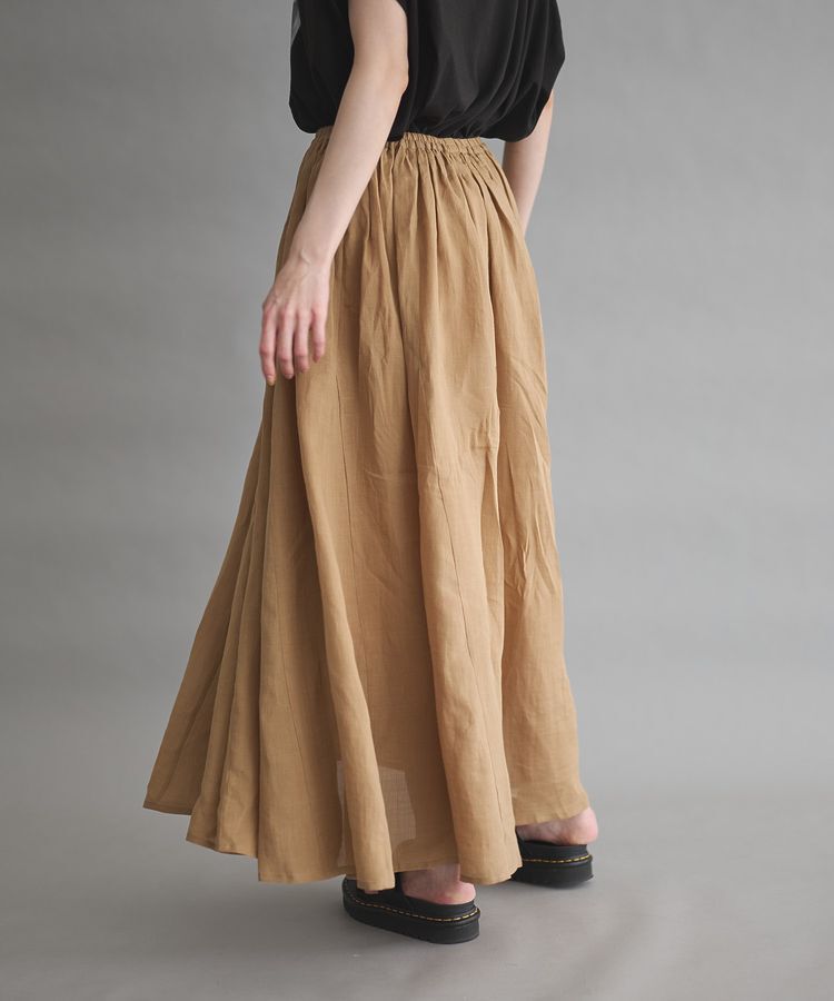 GARAGE OF GOOD CLOTHING「リネンギャザーボリュームスカート」|フレア|