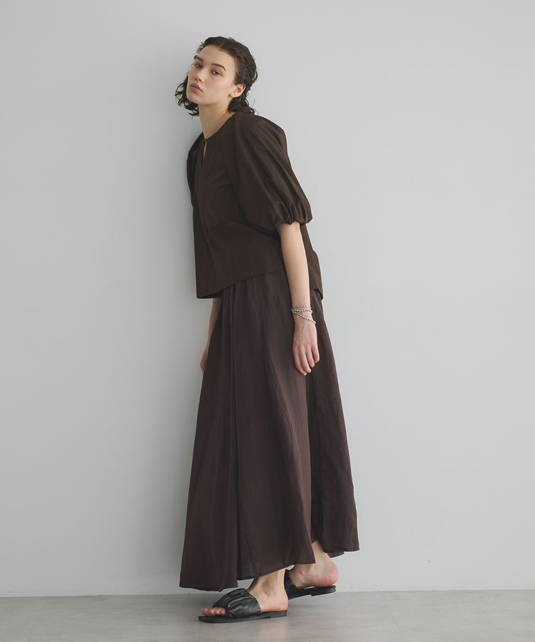 GARAGE OF GOOD CLOTHING「リネンギャザーボリュームスカート」|フレア|