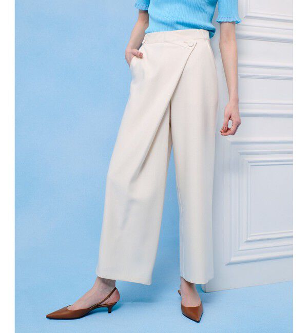 LOULOU WILLOUGHBY「【LOULOU WILLOUGHBY】アシメタックワイドパンツ」|チノ|アイボリー