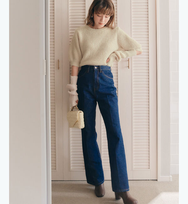 titivate「アームウォーマー付パフスリーブニット」|ニット・セーター|