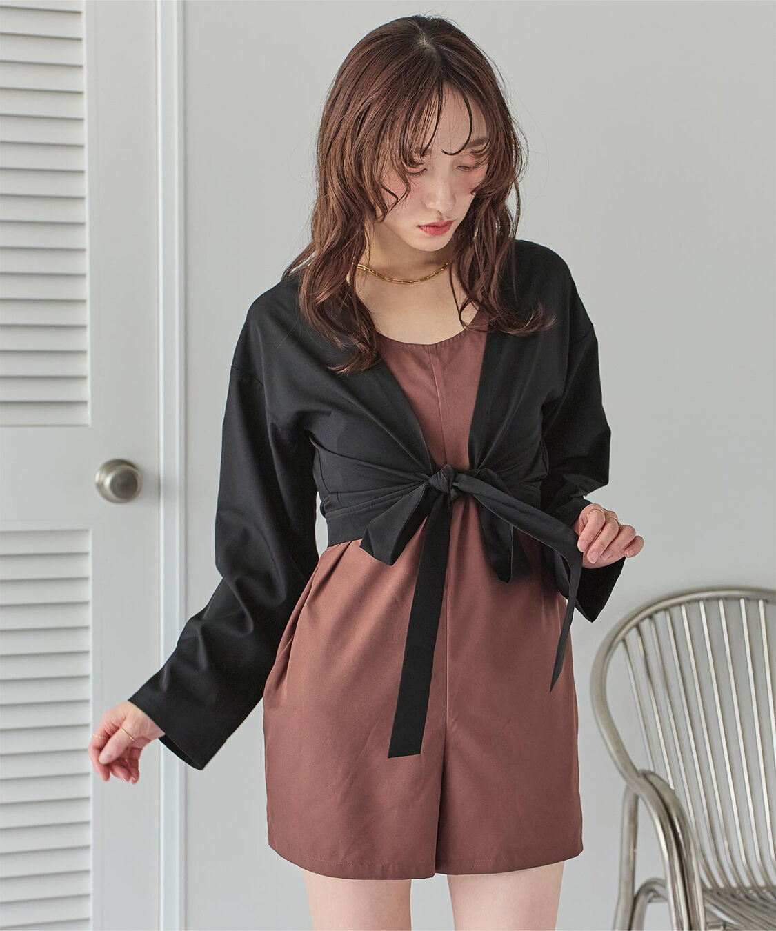 SEA DRESS「ウエストマークラッシュガード」|ビキニトップス|ブラック