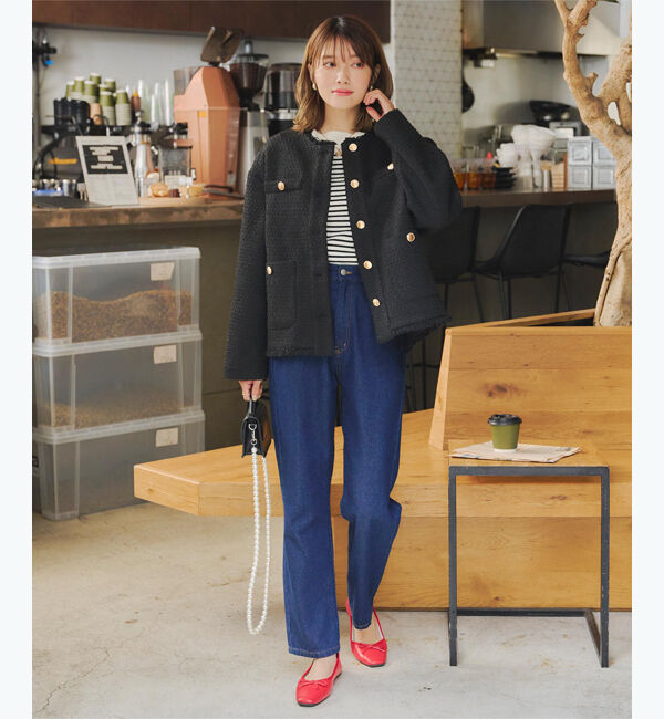 titivate「ツイードジャケット」|ノーカラージャケット|