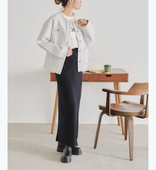 titivate「ツイードジャケット」|ノーカラージャケット|