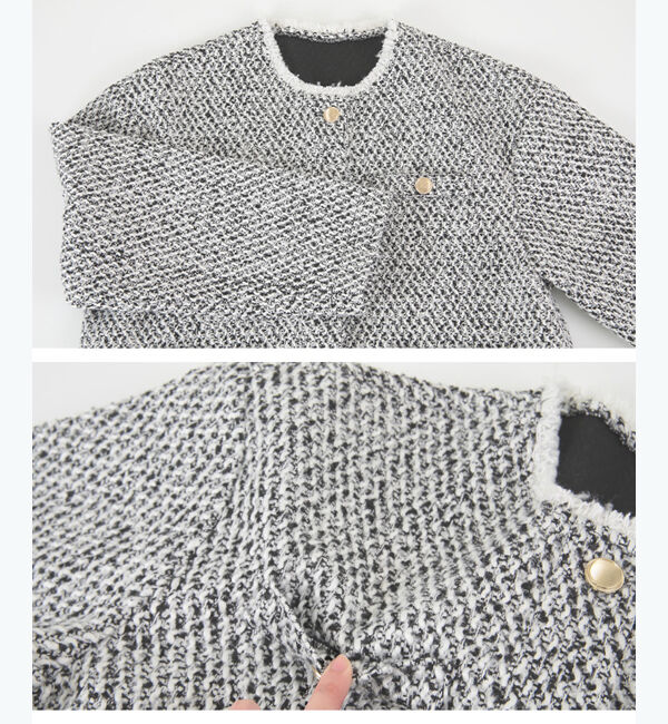 titivate「ツイードジャケット」|ノーカラージャケット|