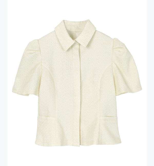 ur's「【yukiさんコラボアイテム】ふくれジャガードパフスリーブブラウス」|シャツ・ブラウス|