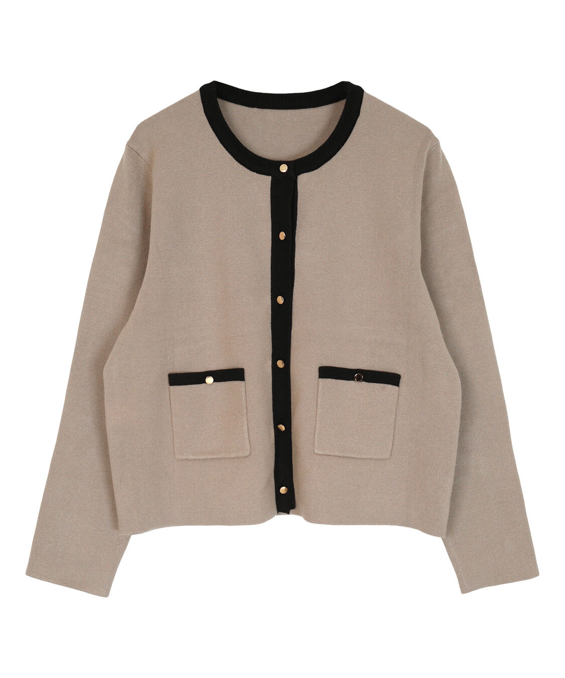 ur's「ゴールド釦ポケットデザインニットジャケット」|ニット・セーター|