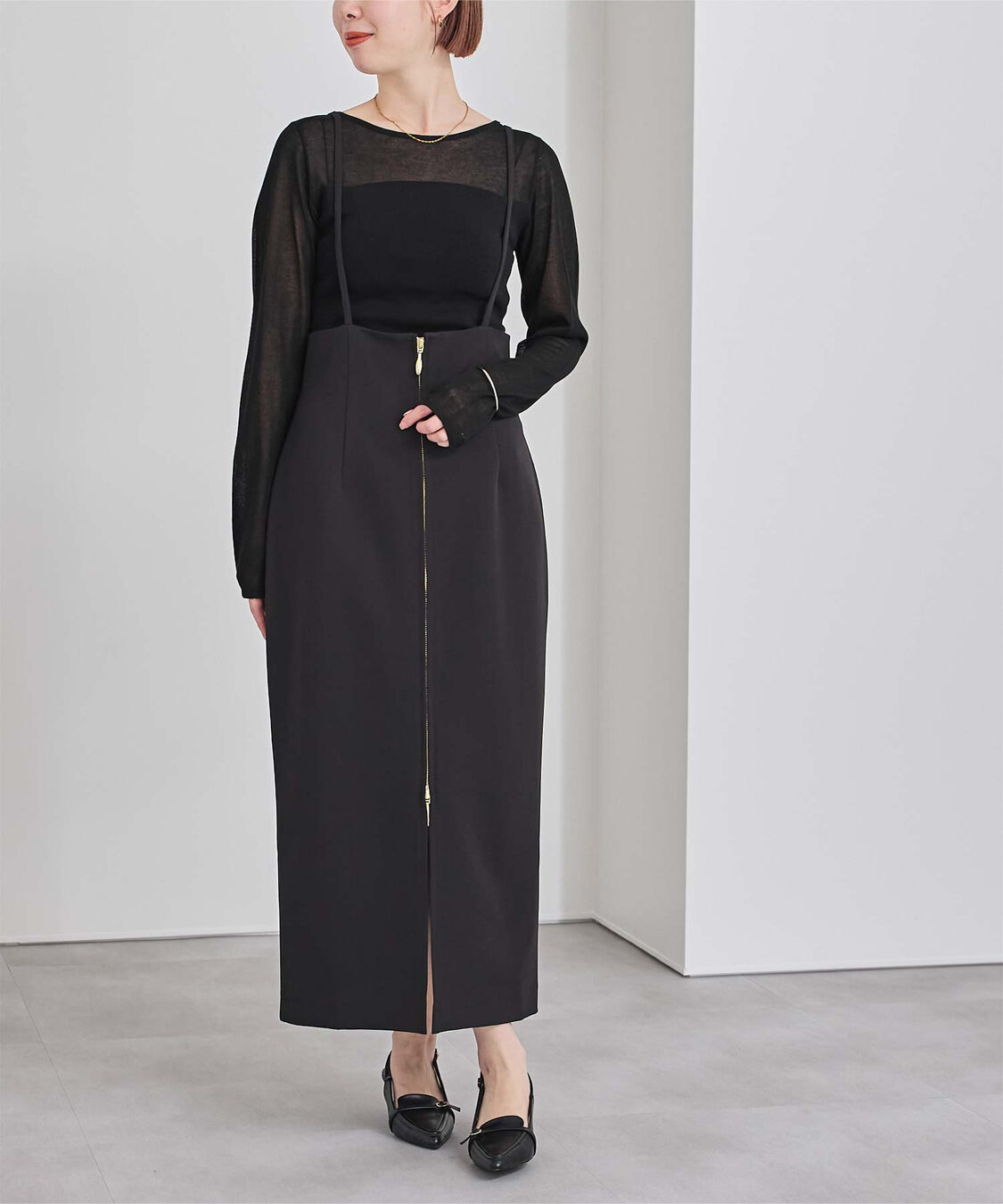 ur's「シアー切替ボートネックニット」|Tシャツ・カットソー|