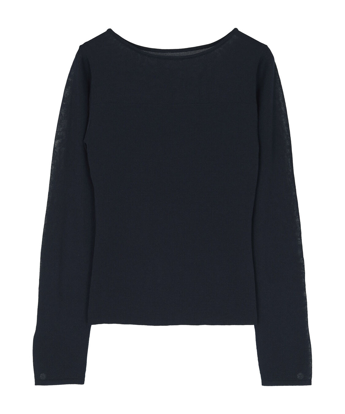 ur's「シアー切替ボートネックニット」|Tシャツ・カットソー|