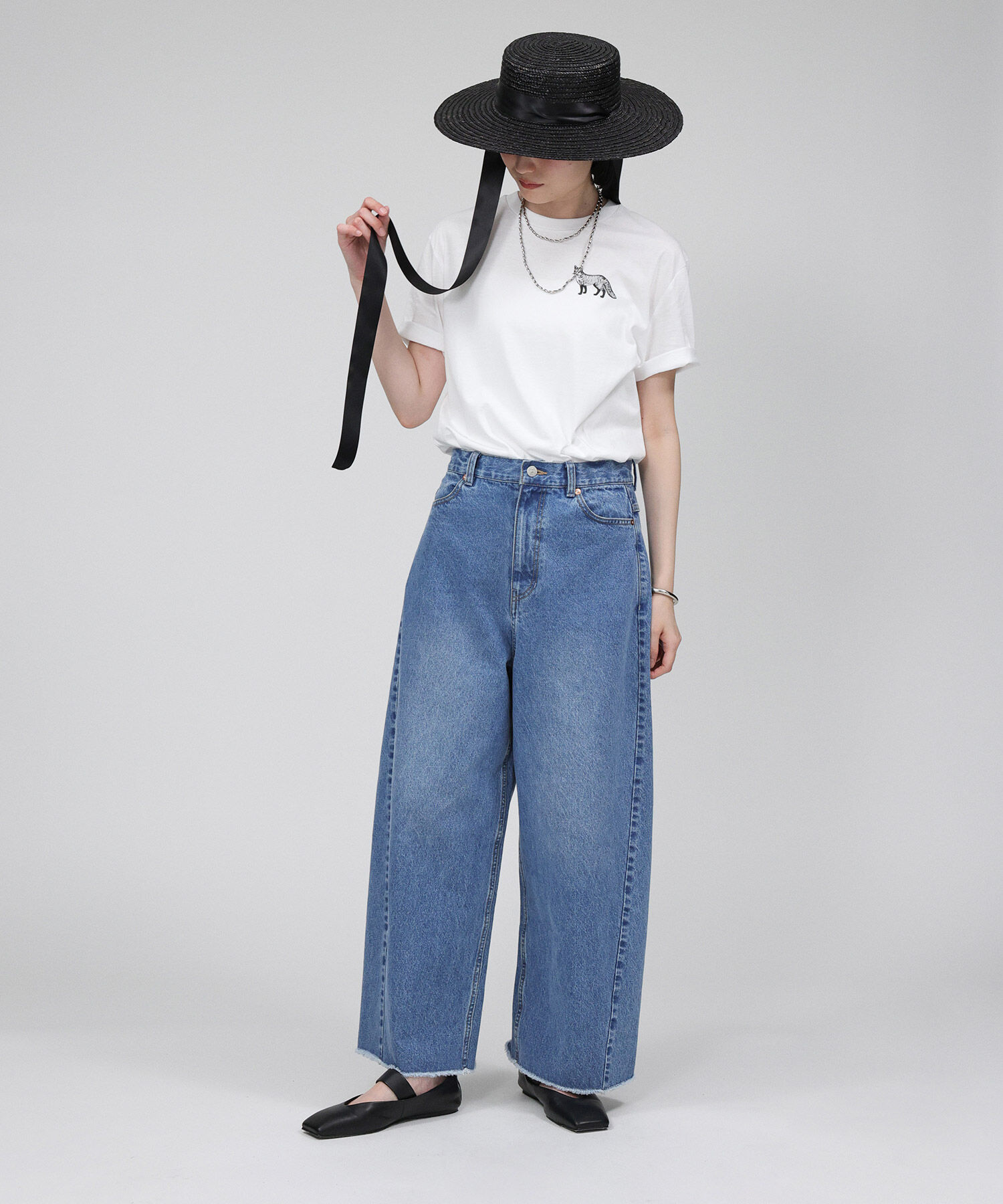 BABYLONE「ﾊﾞﾚﾙﾚｯｸﾞﾃﾞﾆﾑPT」|デニム|