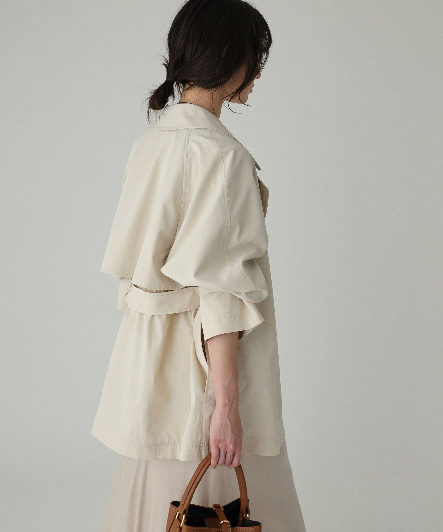 BABYLONE「【多機能素材】タイプライターショートトレンチ」|トレンチコート|