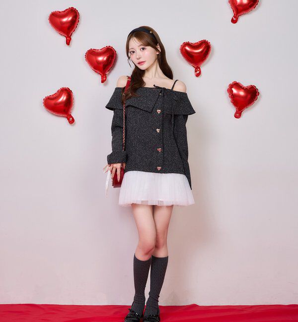  「【Heart collection】ハートボタン切替ミニワンピース」|ワンピース|