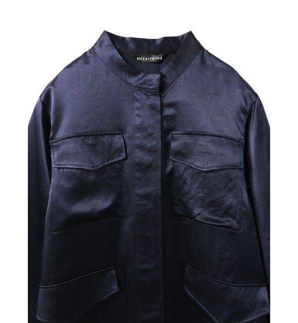 mizuiro ind「mizuiro ind サテンワークシャツ」|シャツ・ブラウス|